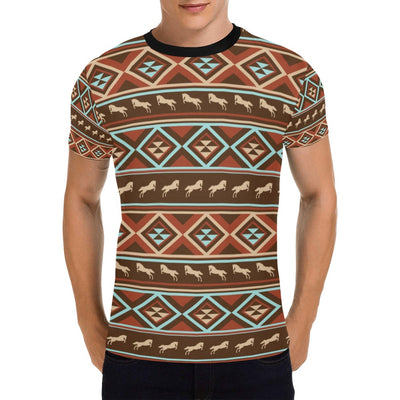 Western Horse Pattern Print LKS301 Men's All Over Print T-shirt