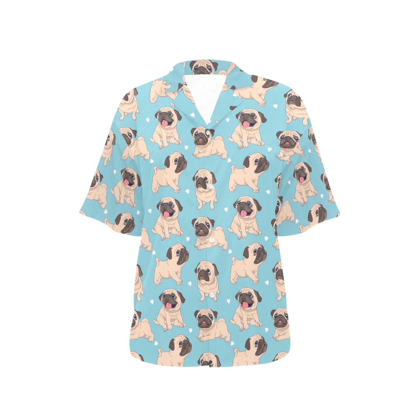 Pug Pattern Print Design A03 Women's Hawaiian Shirt