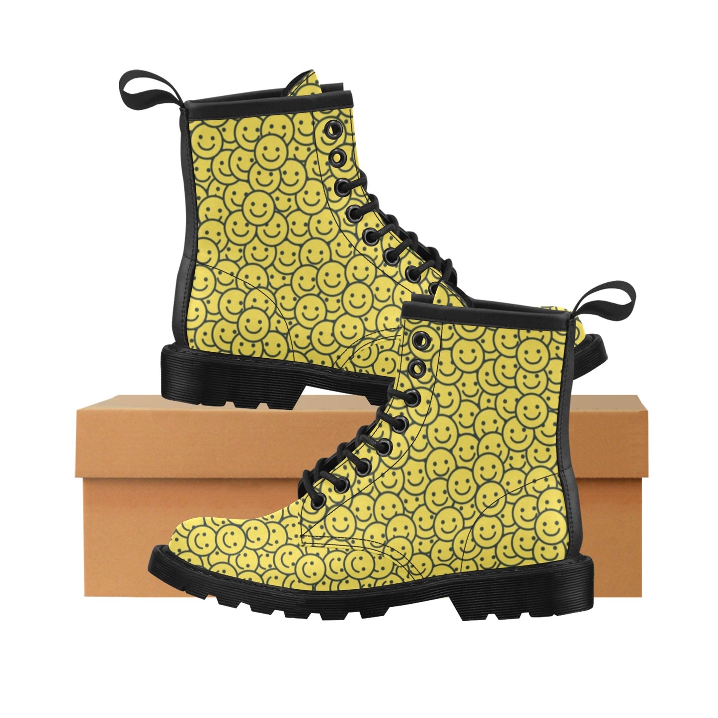 Smiley Face Emoji Print Design LKS302 Women's Boots