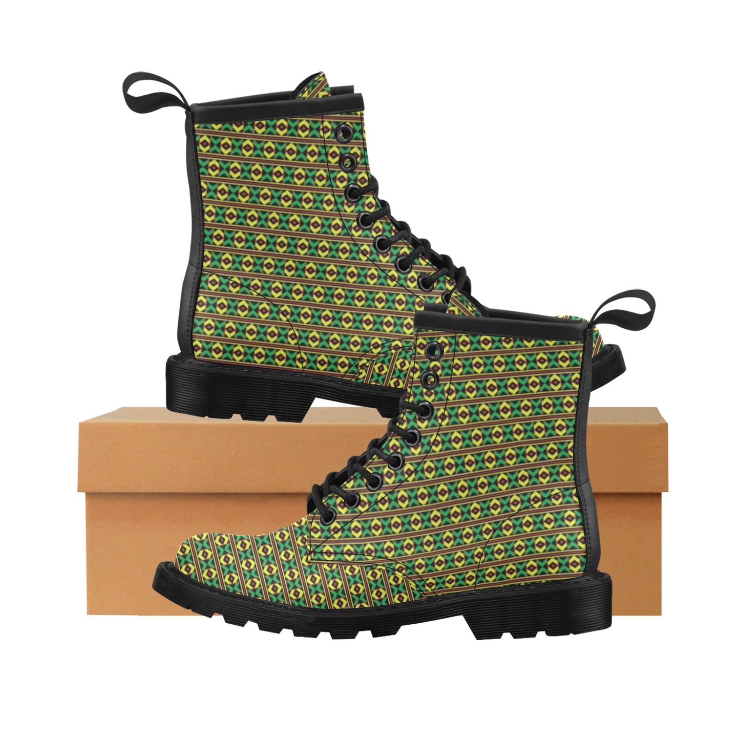 African Geometric Print Pattern Women's Boots