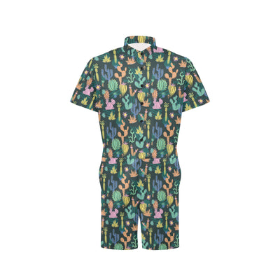 Cactus Pattern Print Design 05 Men's Romper