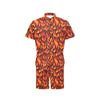 Flame Fire Print Pattern Men's Romper