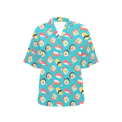 Sushi Print Design LKS305 Women's Hawaiian Shirt