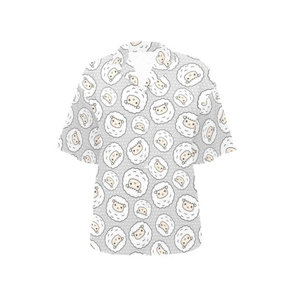 Sheep Print Design LKS401 Women's Hawaiian Shirt
