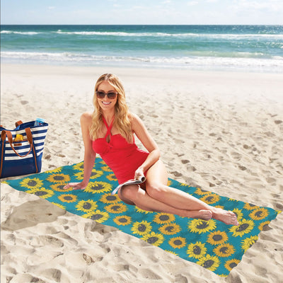 Sunflower Print Design LKS301 Beach Towel 32" x 71"