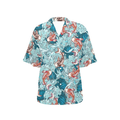 KOI Fish Pattern Print Design 05 Women's Hawaiian Shirt