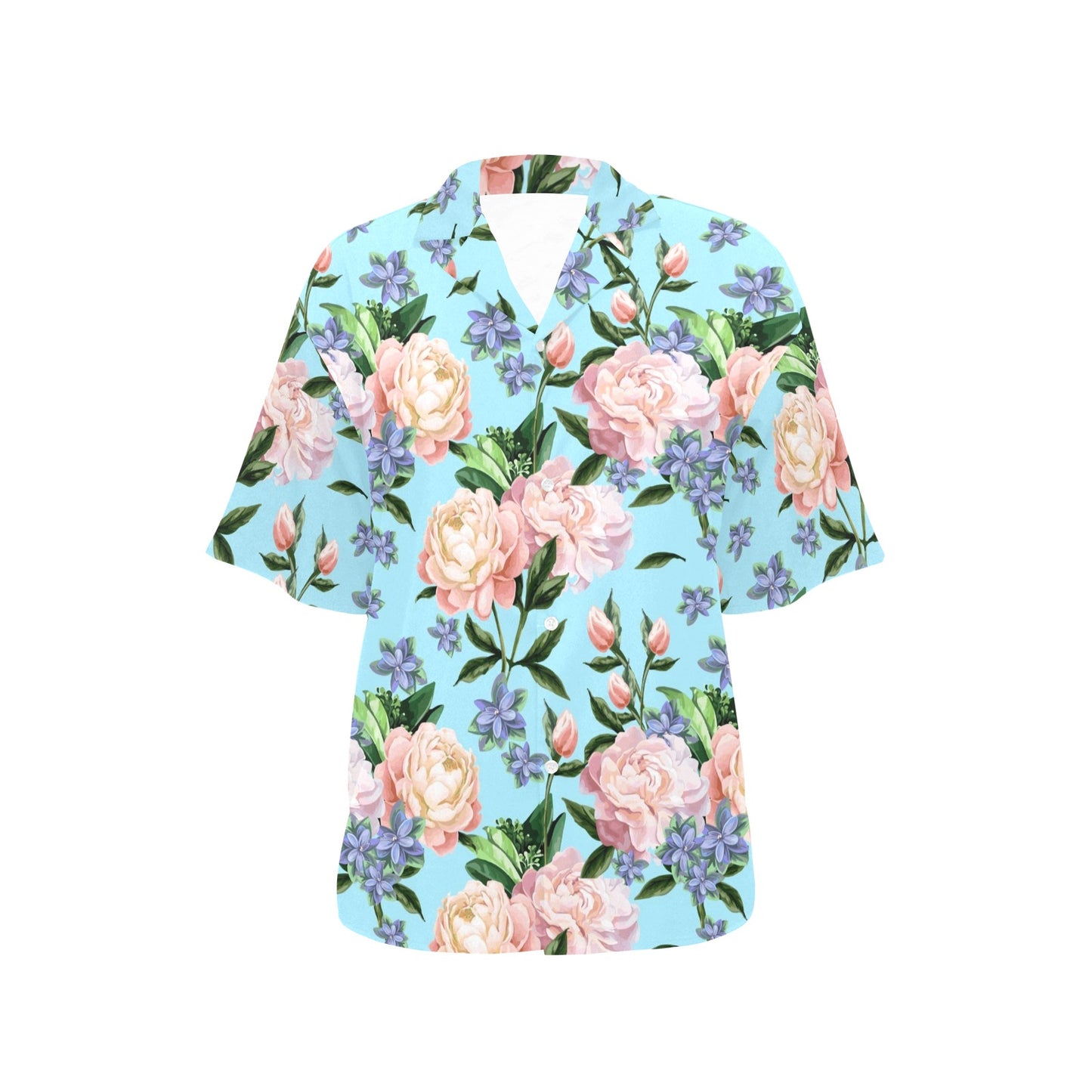 Peony Pattern Print Design PE02 Women's Hawaiian Shirt