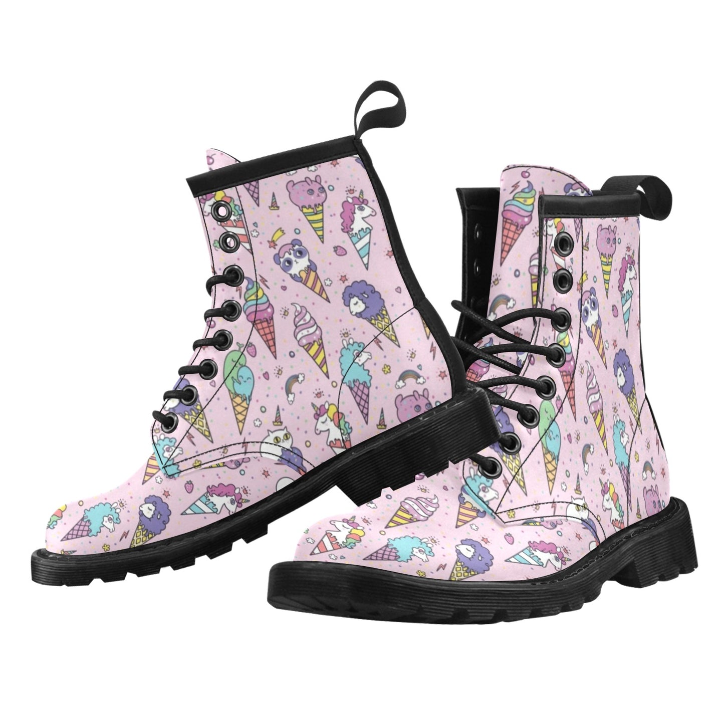 Ice Cream Pattern Print Design IC05 Women's Boots