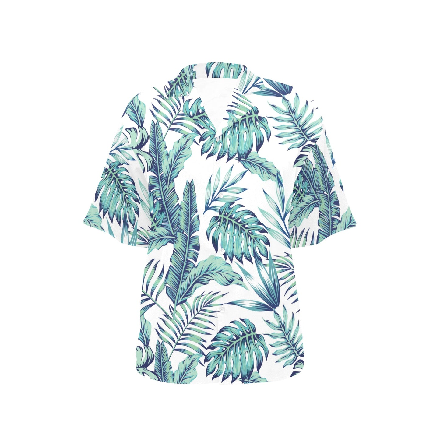 Pattern Tropical Palm Leaves Women's Hawaiian Shirt