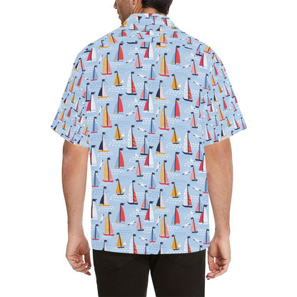 Sailboat Print Design LKS304 Men's Hawaiian Shirt