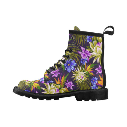 Water Lily Pattern Print Design WL08 Women's Boots