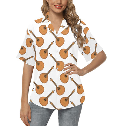 Mandolin Pattern Print Design 01 Women's Hawaiian Shirt