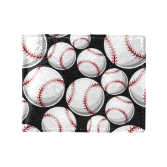 Baseball Black Background Men's ID Card Wallet