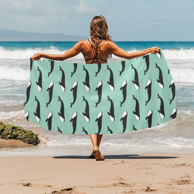 Whale Print Design LKS307 Beach Towel 32" x 71"