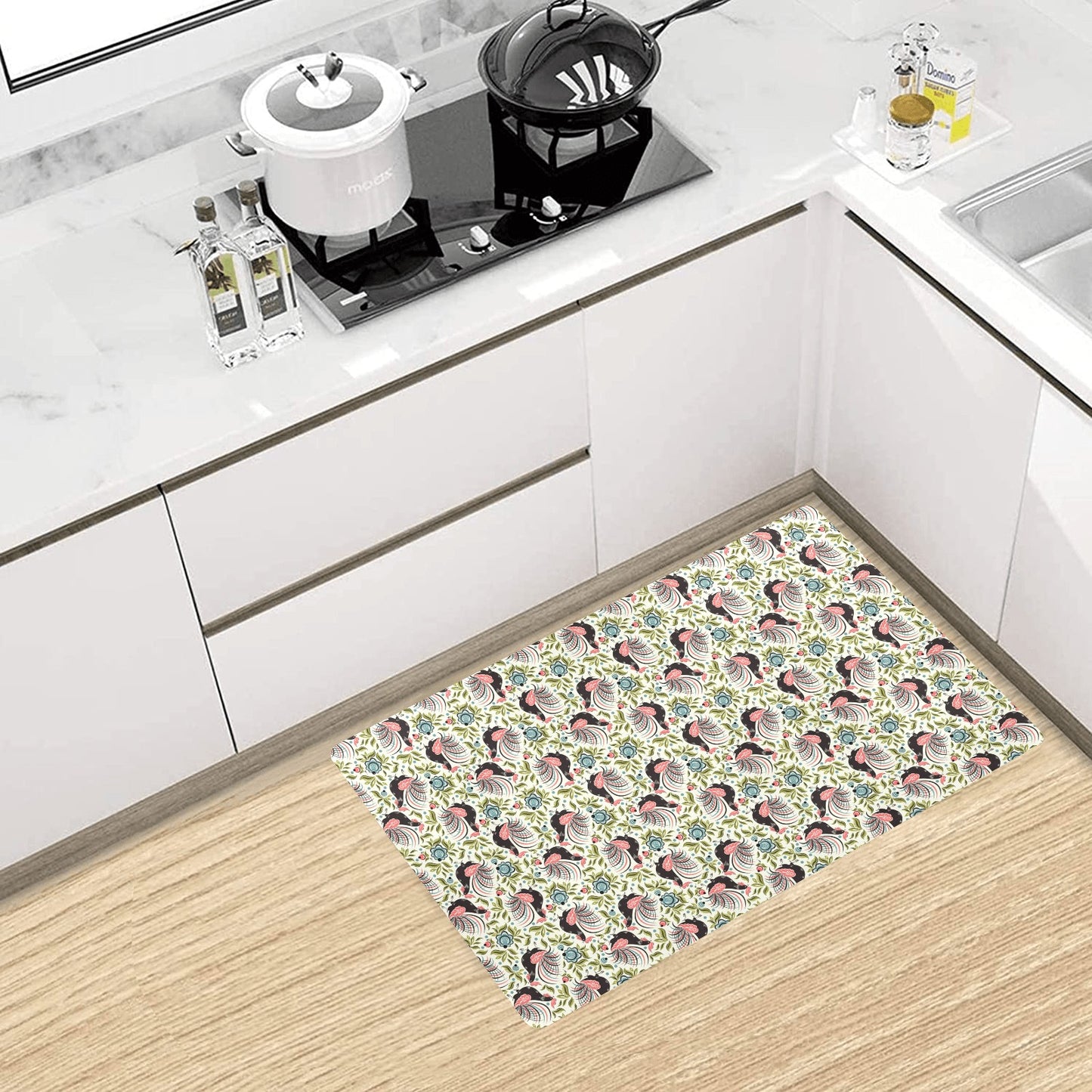 Rooster Print Design Kitchen Mat