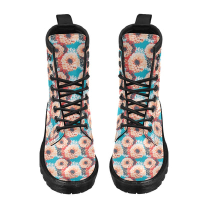 Dahlia Pattern Print Design DH05 Women's Boots