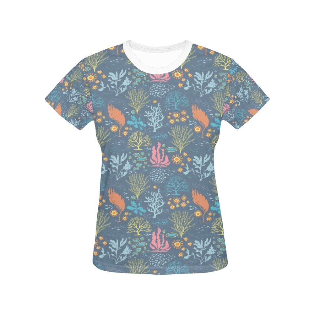 Seaweed Print Design LKS304 Women's  T-shirt