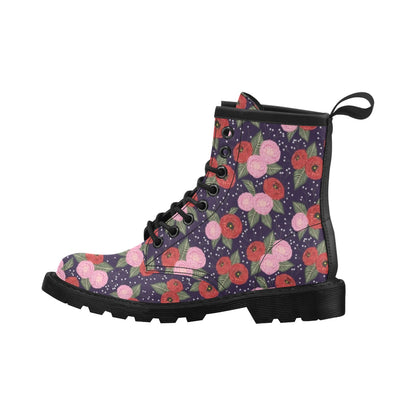 Camellia Pattern Print Design CM02 Women's Boots