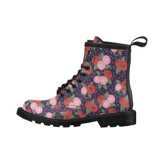 Camellia Pattern Print Design CM02 Women's Boots