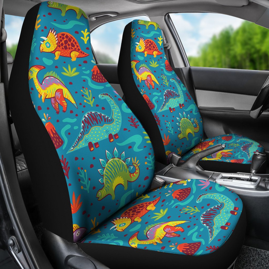 Dinosaur Cartoon Style Universal Fit Car Seat Covers