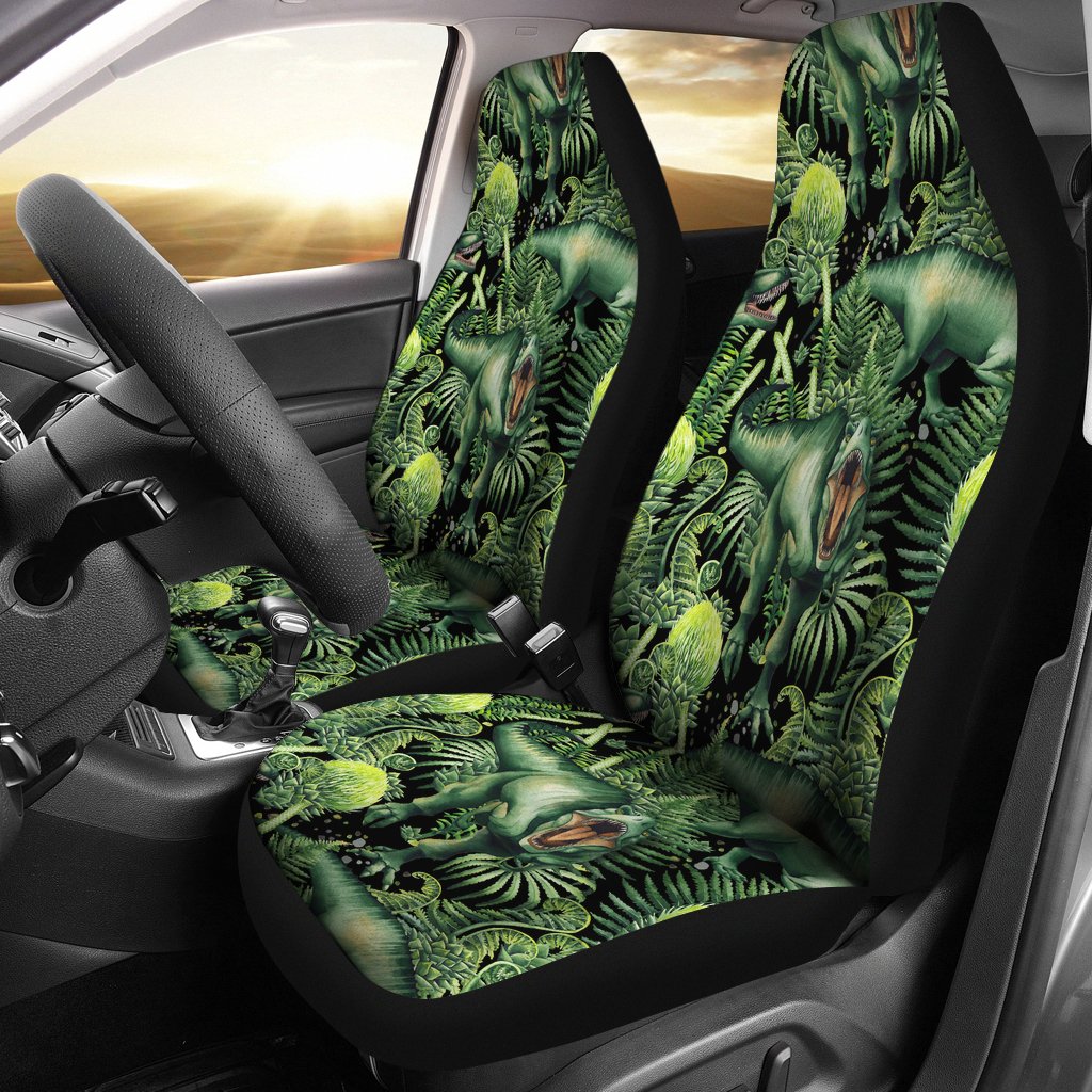 Dinosaur T Rex Print Pattern Universal Fit Car Seat Covers