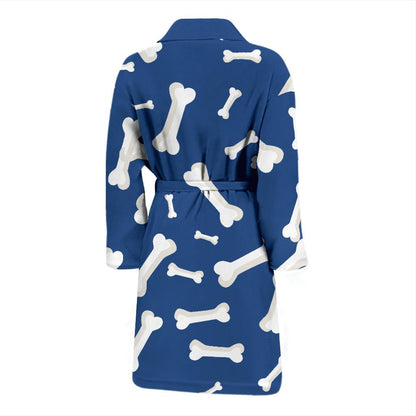 Dog Bone Pattern Print Design 03 Men Bathrobe-JORJUNE.COM