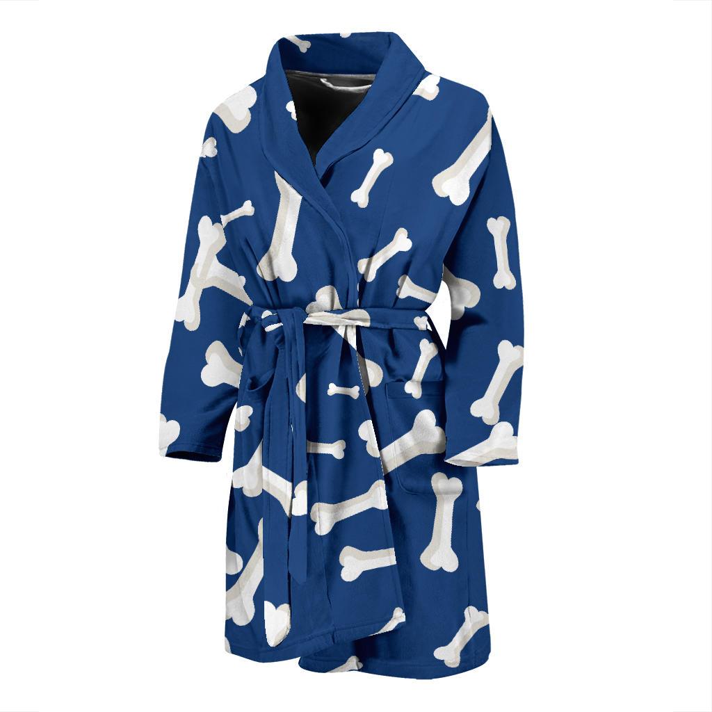 Dog Bone Pattern Print Design 03 Men Bathrobe-JORJUNE.COM