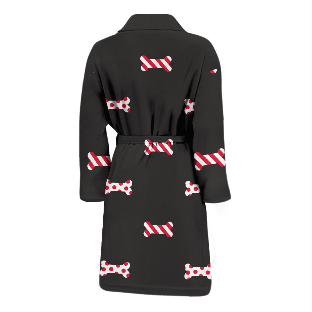 Dog Bone Pattern Print Design 04 Men Bathrobe-JORJUNE.COM