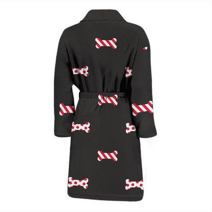 Dog Bone Pattern Print Design 04 Men Bathrobe-JORJUNE.COM