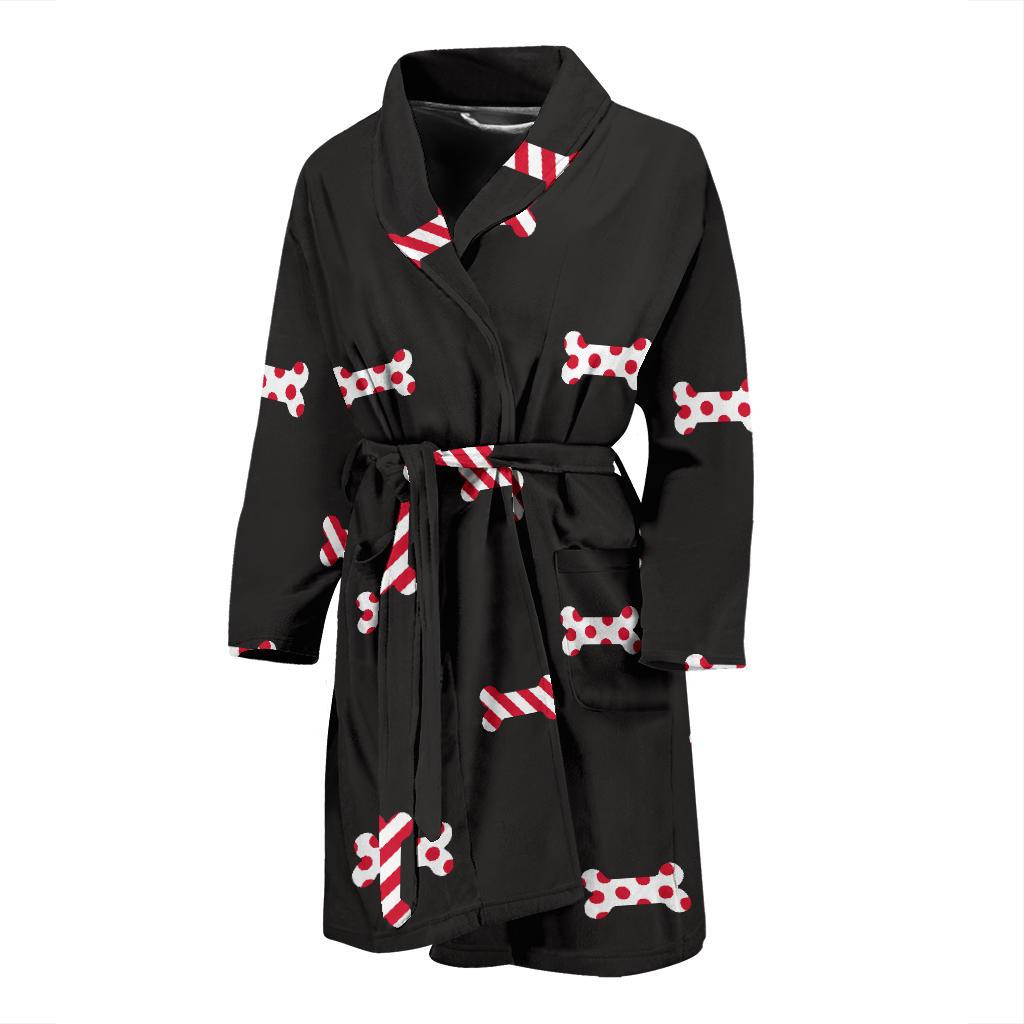 Dog Bone Pattern Print Design 04 Men Bathrobe-JORJUNE.COM