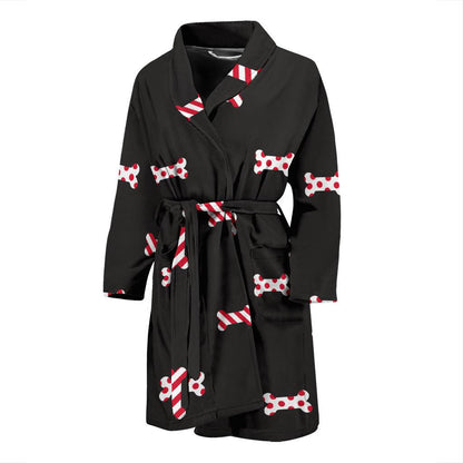 Dog Bone Pattern Print Design 04 Men Bathrobe-JORJUNE.COM