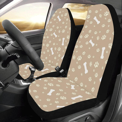 Dog Bone Paw Pattern Print Design 01 Car Seat Covers (Set of 2)-JORJUNE.COM
