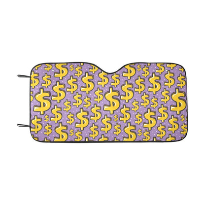 Dollar Pattern Print Design DO01 Car Sun Shade-JorJune