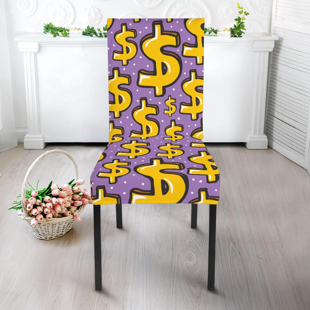 Dollar Pattern Print Design DO01 Dining Chair Slipcover-JORJUNE.COM