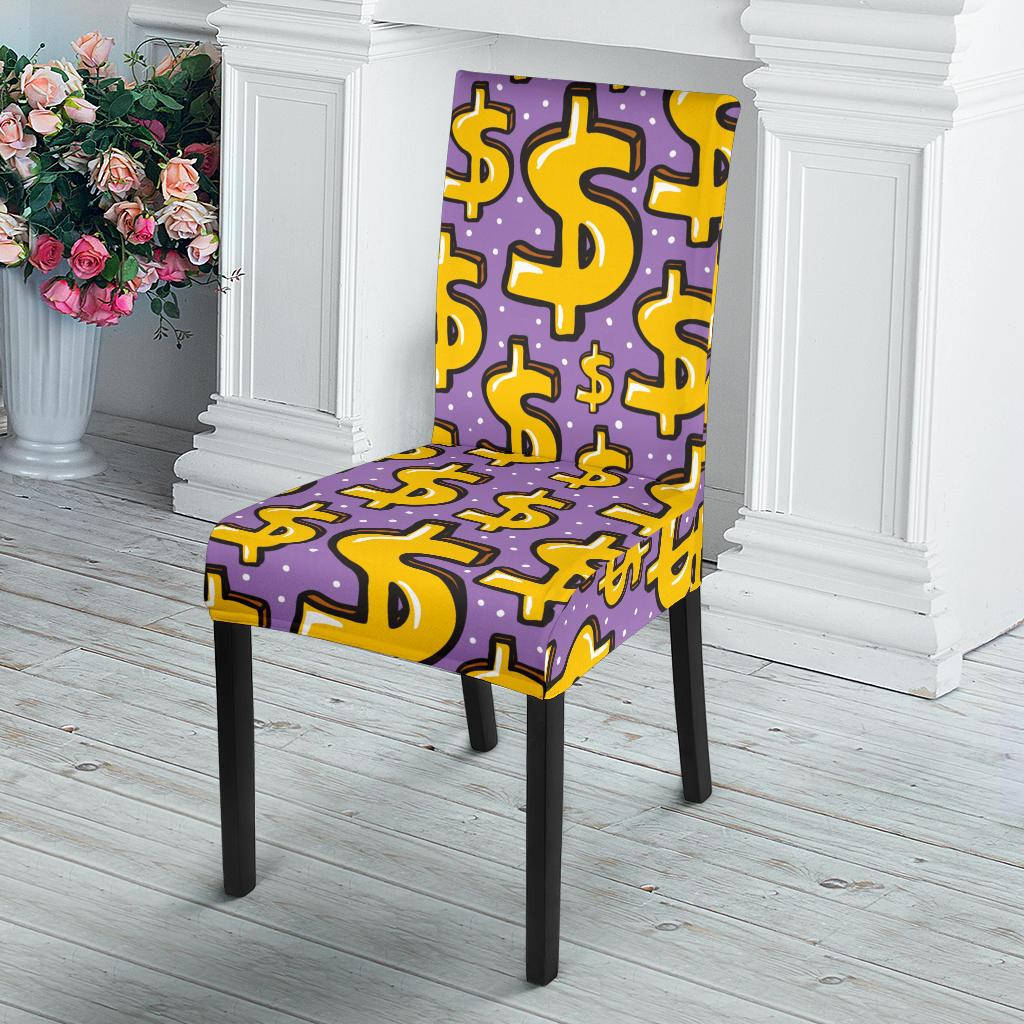 Dollar Pattern Print Design DO01 Dining Chair Slipcover-JORJUNE.COM