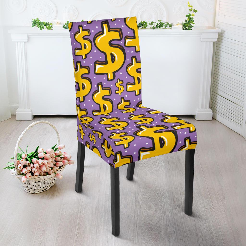 Dollar Pattern Print Design DO01 Dining Chair Slipcover-JORJUNE.COM