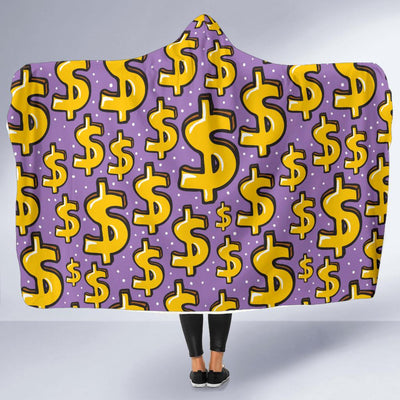 Dollar Pattern Print Design DO01 Hooded Blanket-JORJUNE.COM