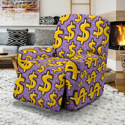 Dollar Pattern Print Design DO01 Recliner Slipcover-JORJUNE.COM