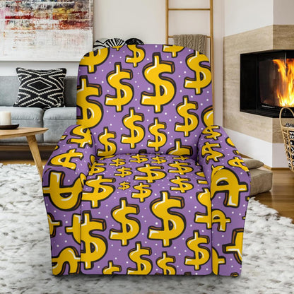Dollar Pattern Print Design DO01 Recliner Slipcover-JORJUNE.COM