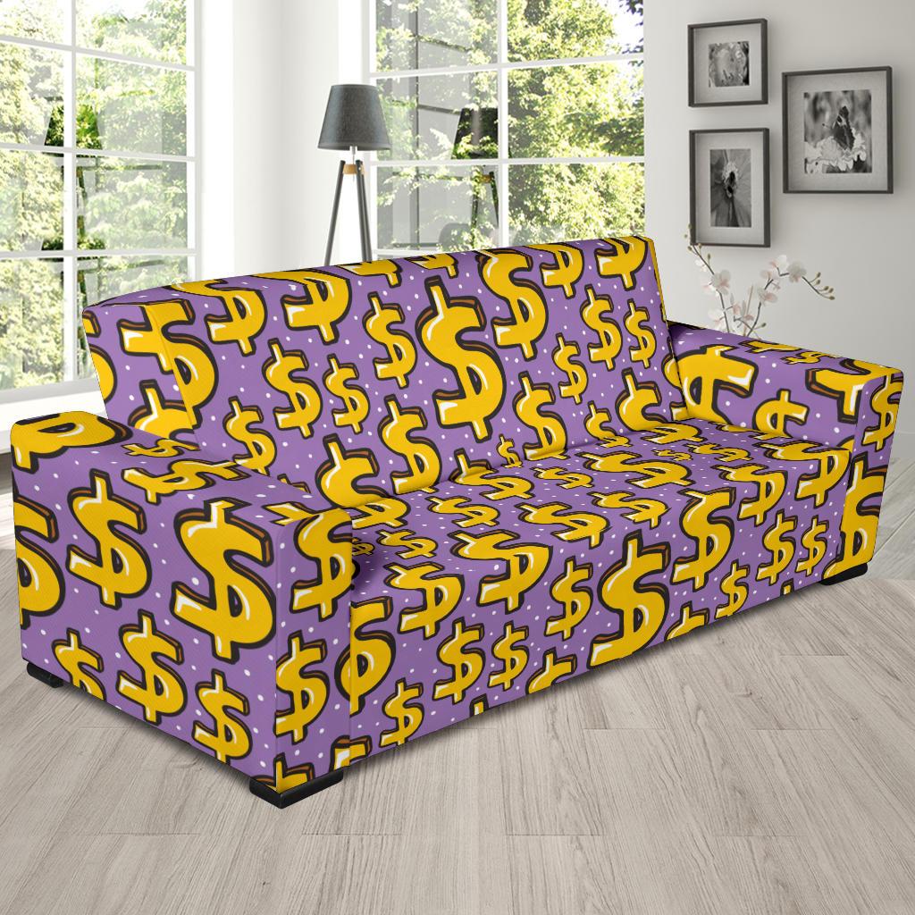 Dollar Pattern Print Design DO01 Sofa Slipcover-JORJUNE.COM