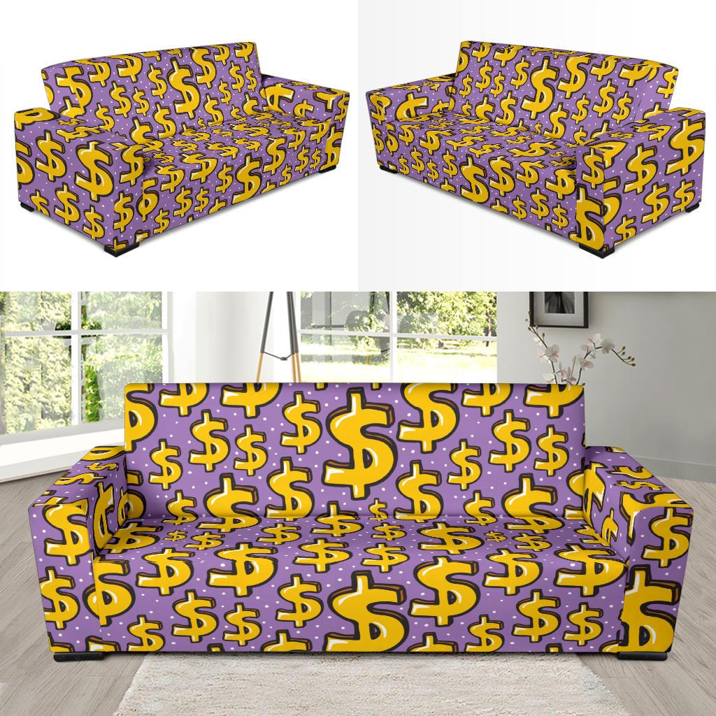 Dollar Pattern Print Design DO01 Sofa Slipcover-JORJUNE.COM