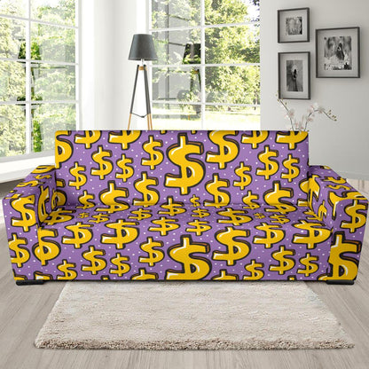 Dollar Pattern Print Design DO01 Sofa Slipcover-JORJUNE.COM
