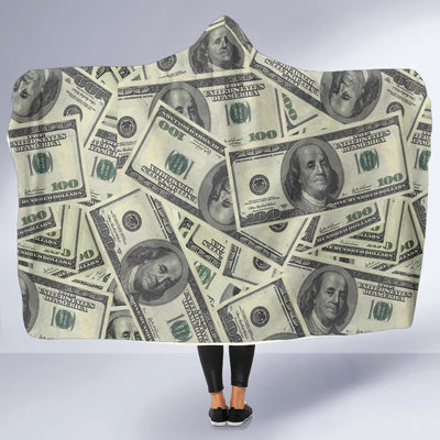 Dollar Pattern Print Design DO02 Hooded Blanket-JORJUNE.COM