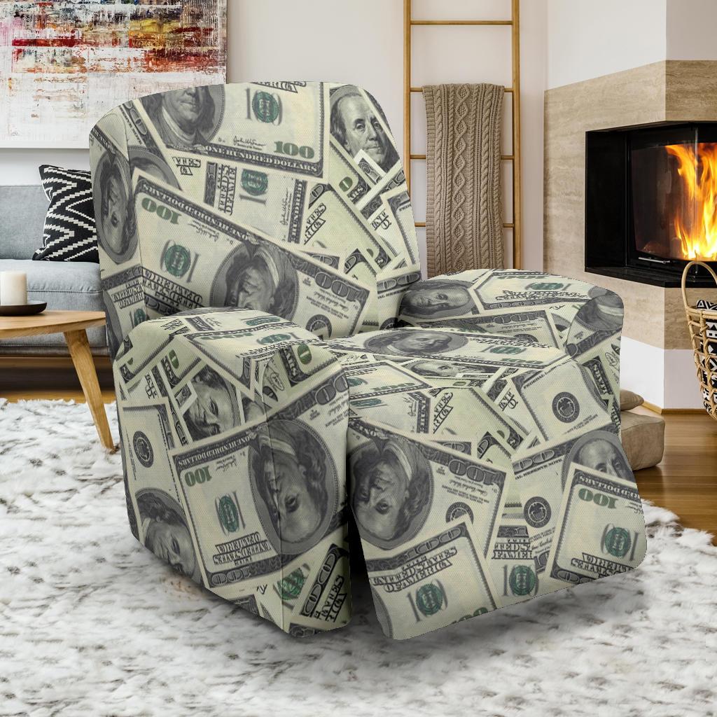 Dollar Pattern Print Design DO02 Recliner Slipcover-JORJUNE.COM
