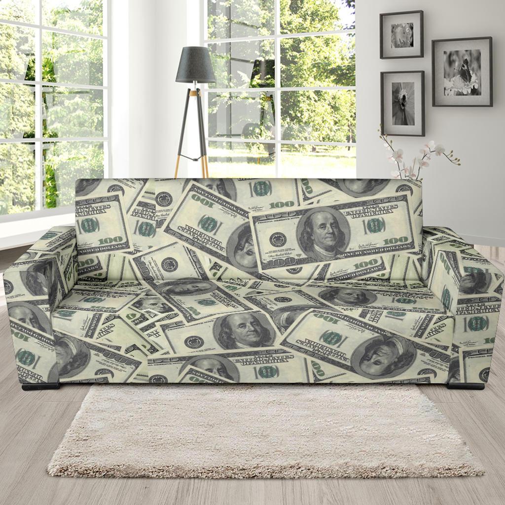 Dollar Pattern Print Design DO02 Sofa Slipcover-JORJUNE.COM