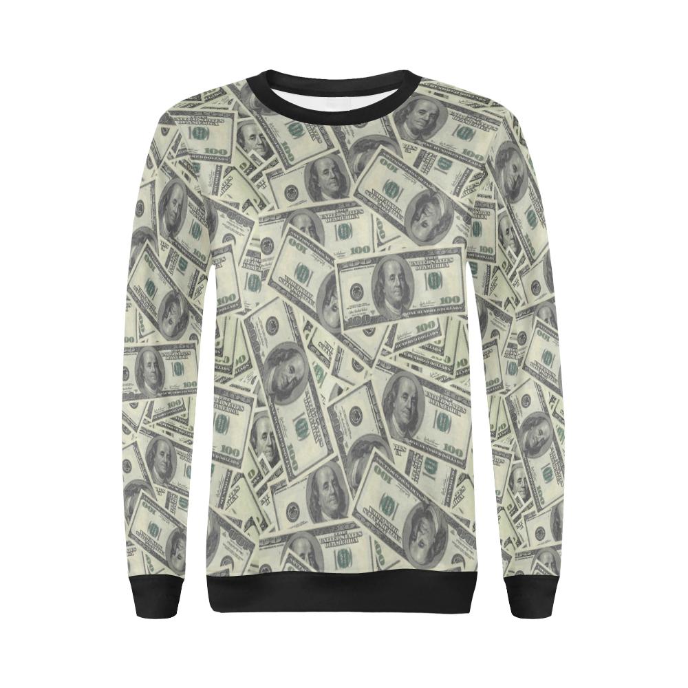 Dollar Pattern Print Design DO02 Women Long Sleeve Sweatshirt-JorJune