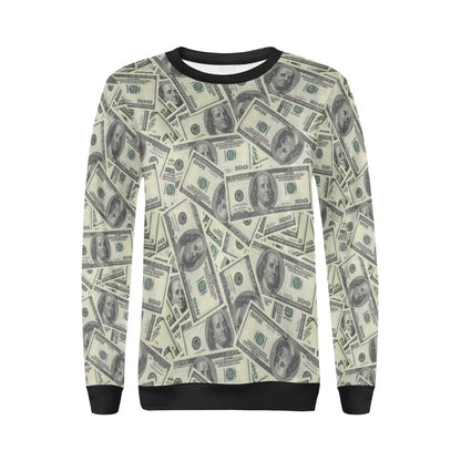Dollar Pattern Print Design DO02 Women Long Sleeve Sweatshirt-JorJune