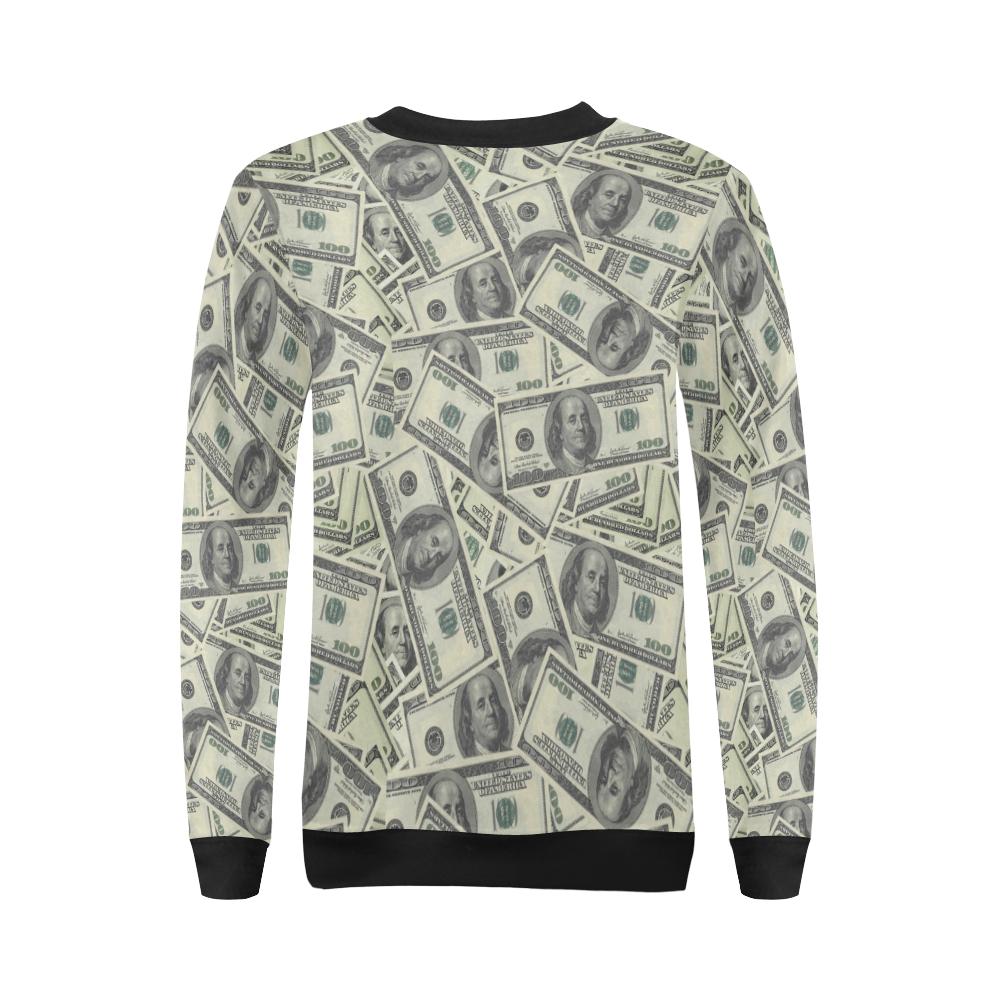 Dollar Pattern Print Design DO02 Women Long Sleeve Sweatshirt-JorJune