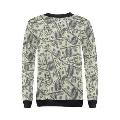 Dollar Pattern Print Design DO02 Women Long Sleeve Sweatshirt-JorJune