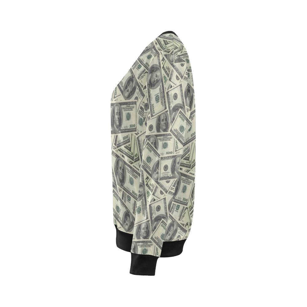 Dollar Pattern Print Design DO02 Women Long Sleeve Sweatshirt-JorJune